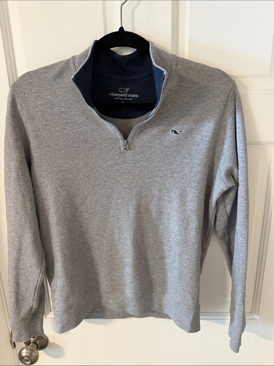 Vineyard Vines Other - Boys Vineyard Vines Saltwater Heather Gray Quarter-Zip Pullover Cotton Large